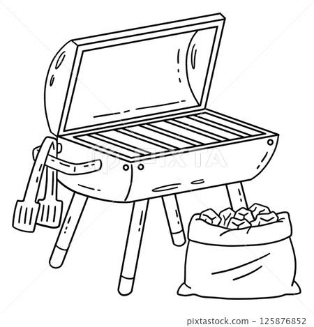 BBQ and Grilling and Coal Isolated Coloring  125876852