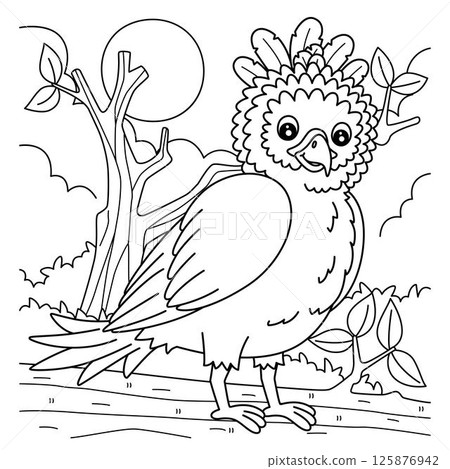 Bird Harpy Eagle Coloring Page for Kids Bird Harpy Eagle Coloring Page for Kids 125876942