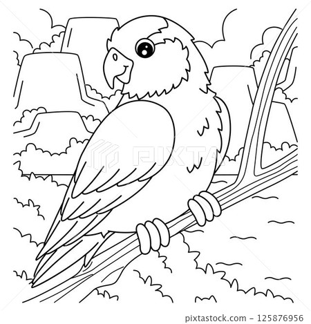 Bird Parrotlet Coloring Page for Kids 125876956