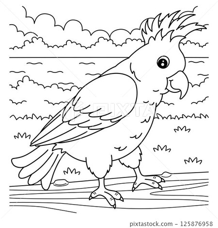 Bird Cockatoo Coloring Page for Kids Bird Cockatoo Coloring Page for Kids 125876958