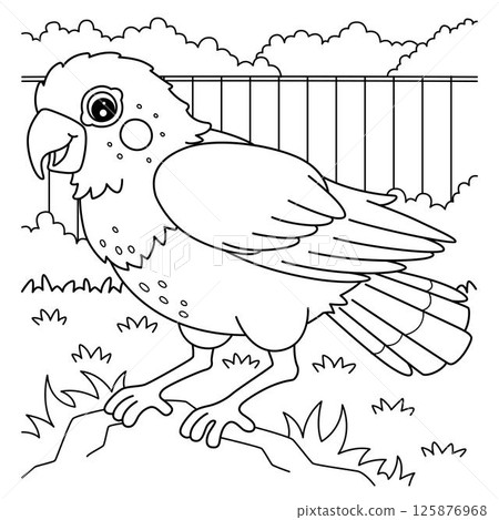 Bird Pionus Parrot Coloring Page for Kids Bird Pionus Parrot Coloring Page for Kids 125876968