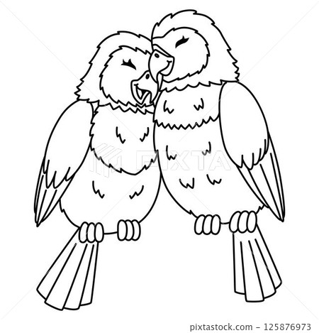 Bird Lovebirds Isolated Coloring Page for Kids Bird Lovebirds Isolated Coloring Page for Kids 125876973