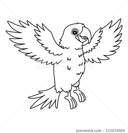 Bird Hyacinth Macaw Isolated Coloring Page Bird Hyacinth Macaw Isolated Coloring Page 125876984