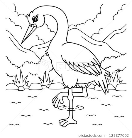 Bird White Stork Coloring Page for Kids 125877002