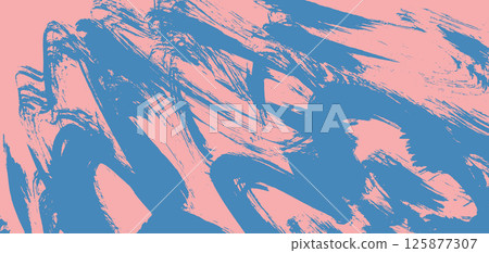 Artistic textured blue and pink distressed painted bold brush strokes background. Grunge contrast retro paintbrush stroke smear with spray texture for business banner, surface, poster design Artistic textured blue and pink distressed painted bold brush strokes background. Grunge contrast retro paintbrush stroke smear with spray texture for business banner, surface, poster design 125877307