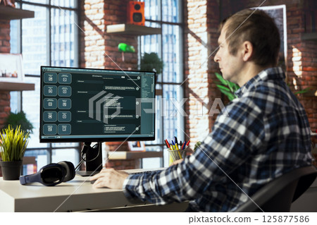 Content creator employing artificial intelligence GPT trained on vast amounts of textual data to understand and produce natural sounding human language. Remote employee using LLM powered chatbot Content creator employing artificial intelligence GPT trained on vast amounts of textual data to understand and produce natural sounding human language. Remote employee using LLM powered chatbot 125877586