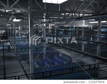 Advanced server hub managing large datasets for artificial intelligence training, model inference and real time data processing. High tech infrastructure running neural networks in data center Advanced server hub managing large datasets for artificial intelligence training, model inference and real time data processing. High tech infrastructure running neural networks in data center 125877654