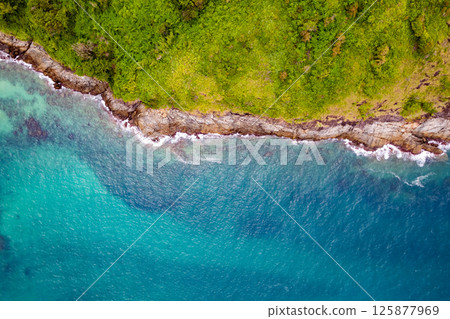 Aerial view seashore landscape background,Amazing nature seascape coast at Phuket island Thailand Aerial view seashore landscape background,Amazing nature seascape coast at Phuket island Thailand 125877969