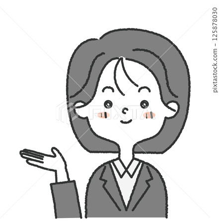 一位身著西裝的女員工擺姿勢 125878030