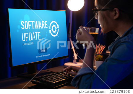 Software update on computer for brisk version of device software 125879108