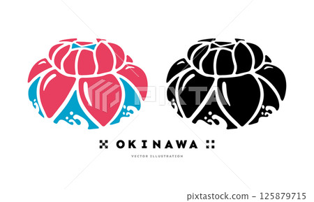 Hanagasa icon Okinawa traditional costume vector illustration Hanagasa icon Okinawa traditional costume vector illustration 125879715
