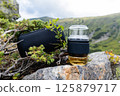 Mountain Tea Brewing Moment in Ukrainian Carpathians. 125879717
