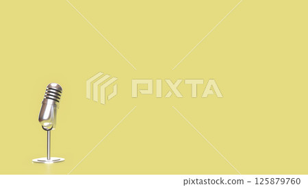 The Vintage microphone on yellow Background 3d Rendering. The Vintage microphone on yellow Background 3d Rendering. 125879760