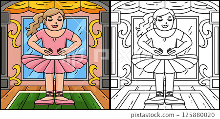 Ballerina in the First Position Illustration  125880020