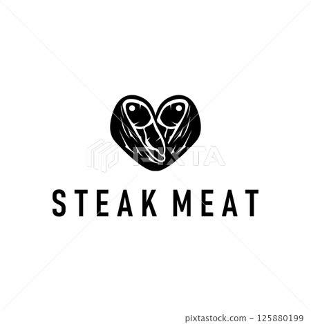 steak logo design concept steak meat bbq simple illustration symbol template food meat delicious brand product cafe and restaurant business 125880199