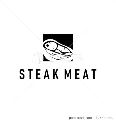 steak logo design concept steak meat bbq simple illustration symbol template food meat delicious brand product cafe and restaurant business steak logo design concept steak meat bbq simple illustration symbol template food meat delicious brand product cafe and restaurant business 125880200