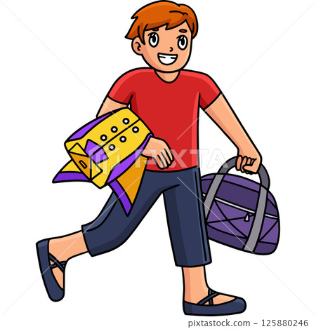 Ballet Danseur with Items Cartoon Colored Clipart Ballet Danseur with Items Cartoon Colored Clipart 125880246