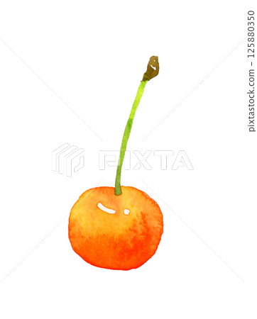 Cherry fruit hand-drawn watercolor illustration material Cherry fruit hand-drawn watercolor illustration material 125880350