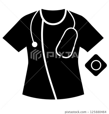 Nurse Uniform Icon Ideal Medical and Healthcare Graphic for Digital and Print Design Projects 125880464