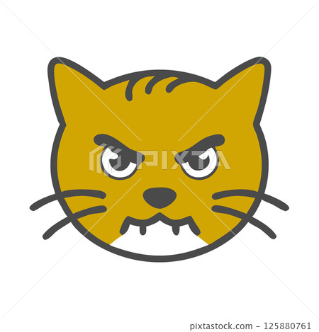Angry Cat Silhouette Vector Icon Bold Mascot Logo for Sports Teams, Branding, and T-Shirt Design Graphics 125880761