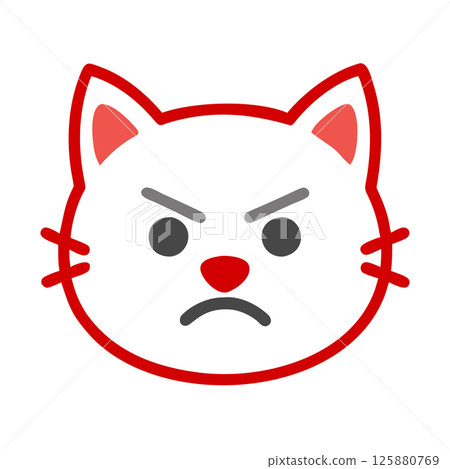 Angry Cat Silhouette Vector Icon Bold Mascot Logo for Sports Teams, Branding, and T-Shirt Design Graphics 125880769