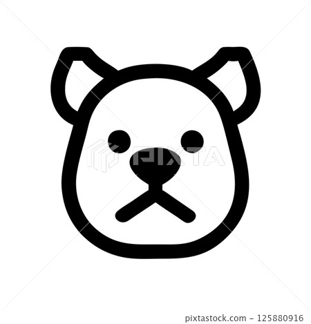 Angry Bulldog Silhouette Vector Icon Powerful Mascot Logo for Sports, Branding and T shirt Design 125880916