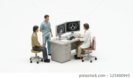 Miniature of a patient receiving an explanation from a doctor 125880943
