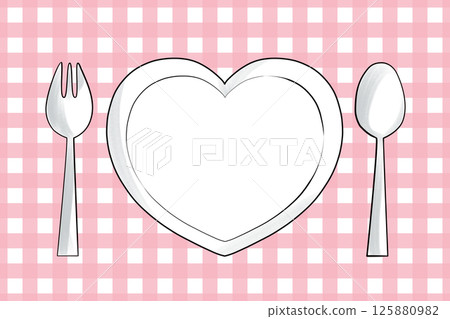 Heart-shaped plate table setting - delicate, soft and fluffy colors - Toki-iro (traditional Japanese color) 125880982