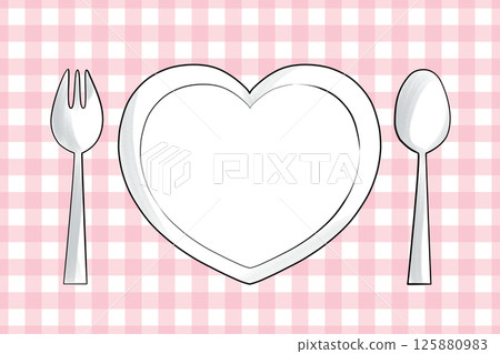 Heart-shaped plate table setting - delicate, soft and fluffy colors - Toki-iro (traditional color) 02 125880983