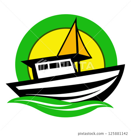 Nautical Boat Logo Vector Art for Marine Businesses and T Shirt Designs Perfect for Branding & Merch Nautical Boat Logo Vector Art for Marine Businesses and T Shirt Designs Perfect for Branding & Merch 125881142