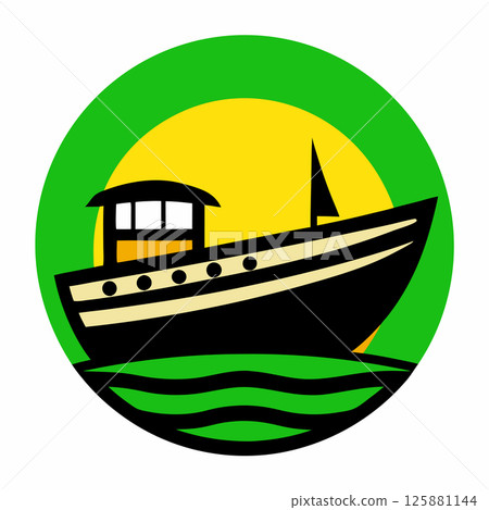 Nautical Boat Logo Vector Art for Marine Businesses and T Shirt Designs Perfect for Branding & Merch 125881144