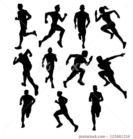 The Human run silhouette for Health or Sport concept. The Human run silhouette for Health or Sport concept. 125881159