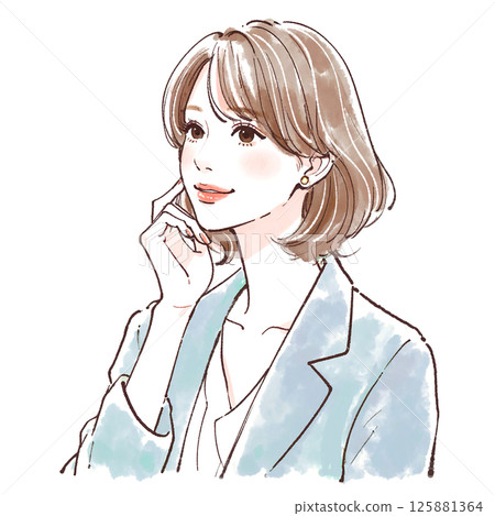 婦女和女孩插畫素材 125881364