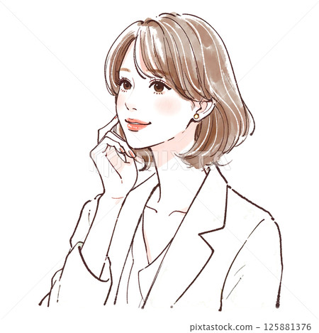 Illustration material of women and girls 125881376