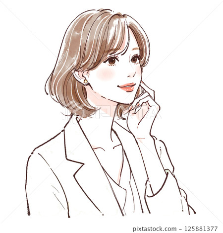 Illustration material of women and girls 125881377