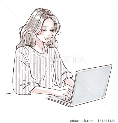 Illustration material of women and girls Illustration material of women and girls 125881388