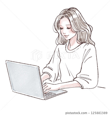 婦女和女孩插畫素材 婦女和女孩插畫素材 125881389
