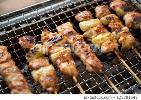 烤雞肉串 (2) 烤雞肉串 (2) 125881642