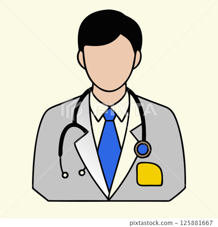 Smiling Doctor with Stethoscope Medical Professional Clipart for Health Designs 125881667