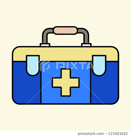 Isometric First Aid Kit Icon Vector Illustration Modern Emergency Medical Symbol for Healthcare Graphics 125881682