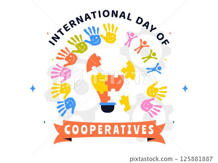 International Day of Cooperatives Vector Illustration Featuring People Contributing to the Complementary Goals of the United Nations in a Background 125881887