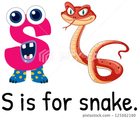 Alphabet Illustration: S is for Snake Alphabet Illustration: S is for Snake 125882180