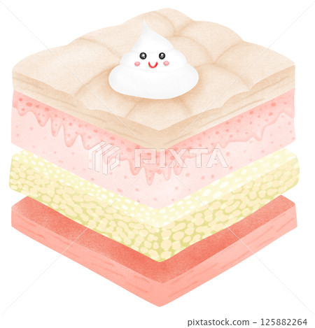 Anatomy of the skin layer and cute cream drops 125882264