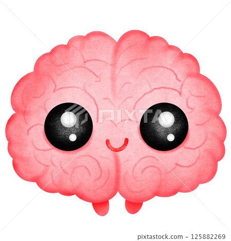 Cartoon Anatomy Brain Cute Cartoon Anatomy Brain Cute 125882269