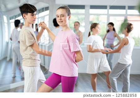 Boy and girl dancing couples dance 125882858