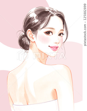 婦女和女孩插畫素材 125882899