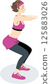 A woman squatting 125883026
