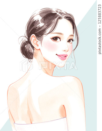 婦女和女孩插畫素材 125883723