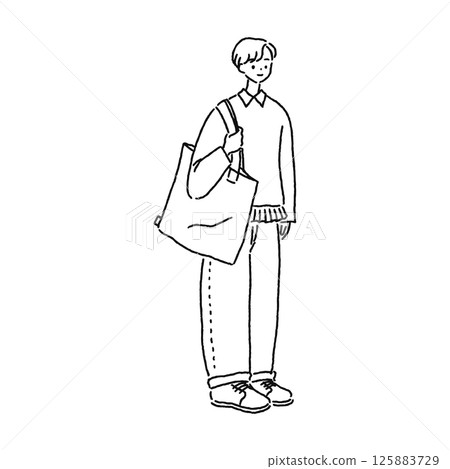 隨意協調的女人線描 隨意協調的女人線描 125883729