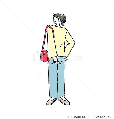 A woman in a simple outfit 125883730
